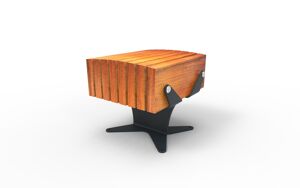 [translation-not-found:street-furniture], ława, jednoosobowe, siedzisko z drewna