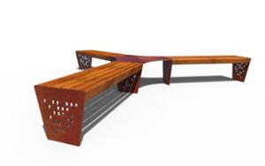 [translation-not-found:street-furniture], ława, modułowe, siedzisko z drewna
