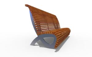 [translation-not-found:street-furniture], ławka, logo, oparcie z drewna, podłokietnik, siedzisko z drewna, wysokie oparcie