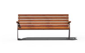 [translation-not-found:street-furniture], ławka, oparcie z drewna, podłokietnik, siedzisko z drewna