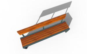 [translation-not-found:street-furniture], ławka, oparcie z drewna, siedzisko z drewna