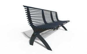 [translation-not-found:street-furniture], ławka, oparcie ze stali, siedzisko ze stali