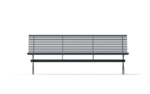 [translation-not-found:street-furniture], ławka, oparcie ze stali, siedzisko ze stali