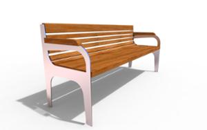 [translation-not-found:street-furniture], ławka, oparcie z drewna, podłokietnik, siedzisko z drewna, stylizowane