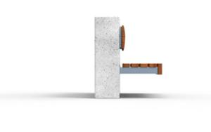 [translation-not-found:street-furniture], ławka, beton, do ściany, oparcie z drewna, siedzisko z drewna