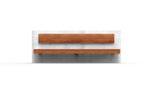 [translation-not-found:street-furniture], ławka, beton, do ściany, oparcie z drewna, siedzisko z drewna