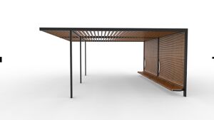 [translation-not-found:street-furniture], autre, ławka, oparcie z drewna, pergola, siedzisko z drewna