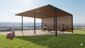 [translation-not-found:street-furniture], autre, ławka, oparcie z drewna, pergola, siedzisko z drewna