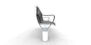 [translation-not-found:street-furniture], ławka, logo, oparcie ze stali, podłokietnik, siedzisko ze stali