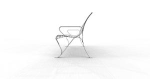 [translation-not-found:street-furniture], ławka, oparcie ze stali, podłokietnik, siedzisko ze stali, stal, stylizowane