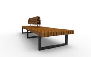 [translation-not-found:street-furniture], ława, ławka, dwustronna, oparcie z drewna, siedzisko z drewna