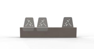 [translation-not-found:street-furniture], ławka, beton, beton architektoniczny, logo, na murku, oparcie ze stali, siedzisko ze stali, stal