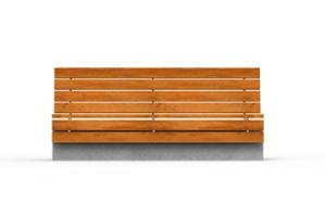 [translation-not-found:street-furniture], ławka, beton, beton architektoniczny, na murku, oparcie z drewna, segregacja wstępna, siedzisko z drewna