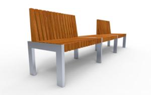 [translation-not-found:street-furniture], ławka, modułowe, oparcie z drewna, siedzisko z drewna