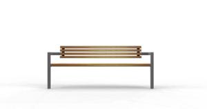 [translation-not-found:street-furniture], ławka, logo, oparcie z drewna, podłokietnik, siedzisko z drewna