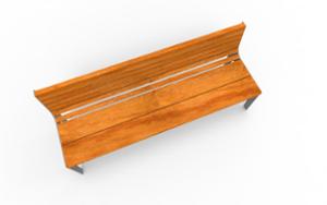 [translation-not-found:street-furniture], ławka, oparcie z drewna, siedzisko z drewna, stylizowane