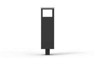 [translation-not-found:street-furniture], kosz, daszek, popielniczka bezpieczna, prostokątna, stal, wrzut z boku