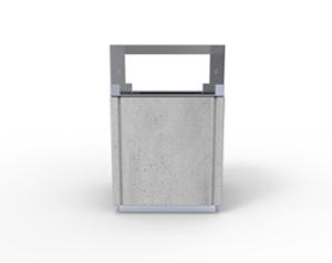 [translation-not-found:street-furniture], kosz, beton, beton architektoniczny, daszek, duża pojemność, logo, wrzut z boku