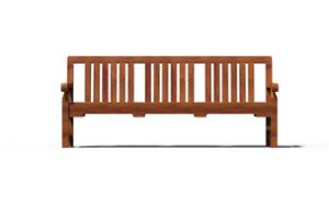 [translation-not-found:street-furniture], ławka, oparcie z drewna, siedzisko z drewna, stylizowane