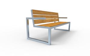 [translation-not-found:street-furniture], ławka, oparcie z drewna, podłokietnik, siedzisko z drewna