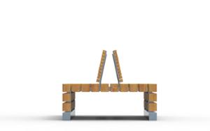 [translation-not-found:street-furniture], ławka, dwustronna, oparcie z drewna, siedzisko z drewna
