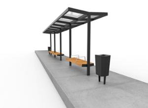 [translation-not-found:street-furniture], autre, ława, daszek, podłokietnik, siedzisko z drewna, wiata, wiata przystankowa