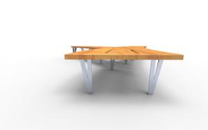 [translation-not-found:street-furniture], ława, dwustronna, siedzisko z drewna