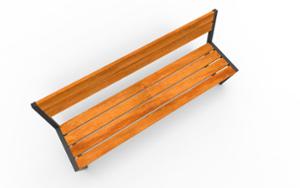 [translation-not-found:street-furniture], ławka, oparcie z drewna, siedzisko z drewna