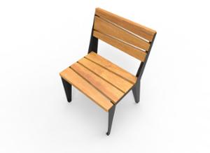 [translation-not-found:street-furniture], ławka, fotel / krzesło, jednoosobowe, oparcie z drewna, siedzisko z drewna