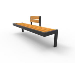 [translation-not-found:street-furniture], ławka, modułowe, oparcie z drewna, siedzisko z drewna