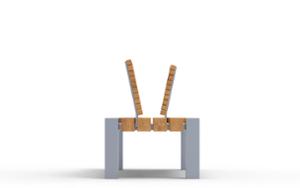 [translation-not-found:street-furniture], ławka, dwustronna, oparcie z drewna, siedzisko z drewna