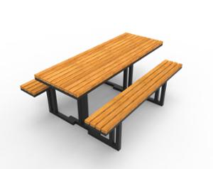 [translation-not-found:street-furniture], ława, komplet piknikowy, siedzisko z drewna, stół