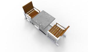 [translation-not-found:street-furniture], autre, ławka, fotel / krzesło, jednoosobowe, siedzisko z drewna, stół, szachy