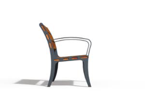 [translation-not-found:street-furniture], ławka, siedzisko z drewna, stylizowane