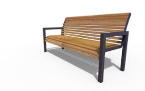 [translation-not-found:street-furniture], ławka, oparcie z drewna, podłokietnik, scandinavian line, siedzisko z drewna
