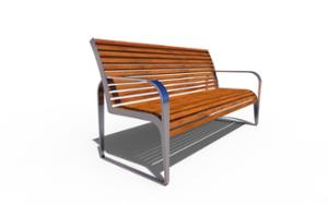 [translation-not-found:street-furniture], ławka, oparcie z drewna, podłokietnik, scandinavian line, siedzisko z drewna, stylizowane
