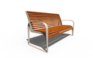 [translation-not-found:street-furniture], ławka, oparcie z drewna, podłokietnik, scandinavian line, siedzisko z drewna, stylizowane