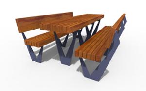 [translation-not-found:street-furniture], autre, ławka, komplet piknikowy, oparcie z drewna, siedzisko z drewna, stół