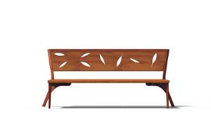 [translation-not-found:street-furniture], ławka, oparcie ze stali, siedzisko z drewna, stylizowane