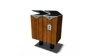[translation-not-found:street-furniture], kosz, daszek, duża pojemność, na nodze, segregacja wstępna, wrzut z boku