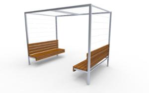 [translation-not-found:street-furniture], autre, ławka, dwustronna, oparcie z drewna, pergola, siedzisko z drewna
