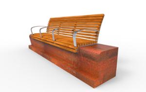 [translation-not-found:street-furniture], ławka, beton, beton architektoniczny, corten, dla seniorów, modułowe, oparcie z drewna, podłokietnik, siedzisko z drewna