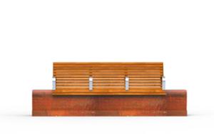 [translation-not-found:street-furniture], ławka, beton, beton architektoniczny, corten, dla seniorów, modułowe, oparcie z drewna, podłokietnik, siedzisko z drewna