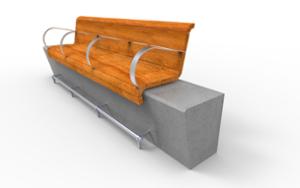 [translation-not-found:street-furniture], ławka, beton, beton architektoniczny, corten, dla seniorów, na murku, oparcie z drewna, podłokietnik, siedzisko z drewna