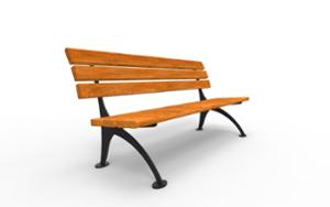 [translation-not-found:street-furniture], ławka, oparcie z drewna, siedzisko z drewna, stylizowane