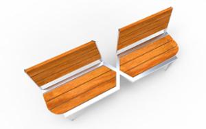 [translation-not-found:street-furniture], ławka, dwustronna, oparcie z drewna, siedzisko z drewna