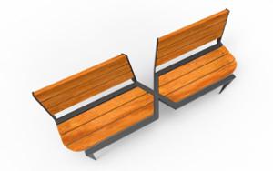 [translation-not-found:street-furniture], ławka, dwustronna, oparcie z drewna, siedzisko z drewna