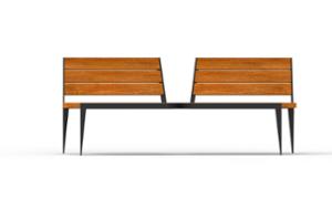 [translation-not-found:street-furniture], ławka, dwustronna, oparcie z drewna, siedzisko z drewna