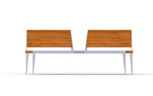 [translation-not-found:street-furniture], ławka, dwustronna, oparcie z drewna, siedzisko z drewna