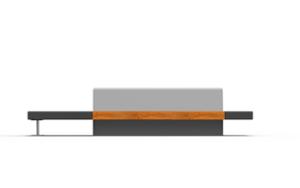 [translation-not-found:street-furniture], ława, ławka, beton, beton architektoniczny, oparcie ze stali, siedzisko z drewna